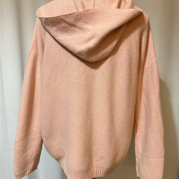 Korye Womans Pullover Sweater W Hood Size Med Soft Pink Knit Cozy New With Tags - Picture 2 of 7